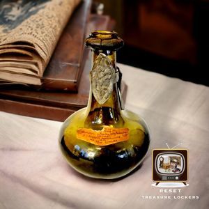 Empty Decor Vintage Glass Bottle Tres Vieux Calvados Reserve Maison Curlier Pari